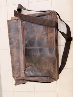 Premium Brown Leather Messenger Bag for Men